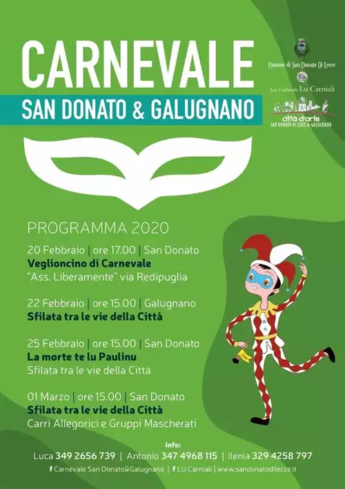Carnevale san donato e Galugnano 2020 - Programma
