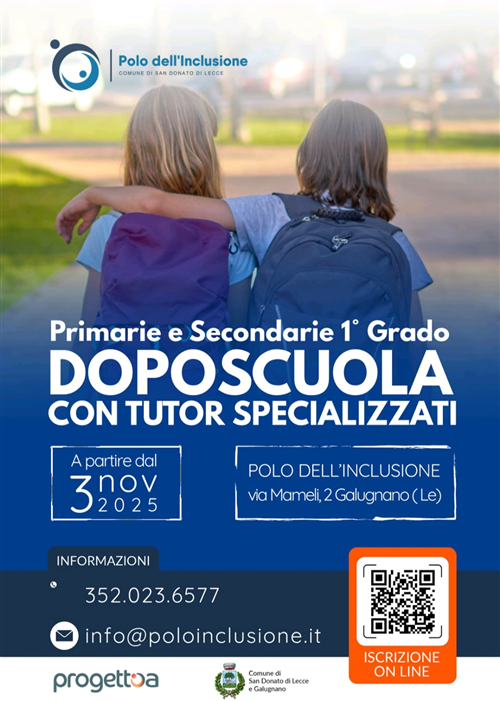 Polo dell'Inclusione - Doposcuola con tutor specializzati