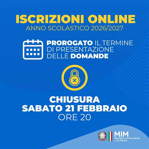 Proroga iscrizioni alle scuole dell'infanzia, primaria e secondaria di primo grado per l'anno scolastico 2026/2027